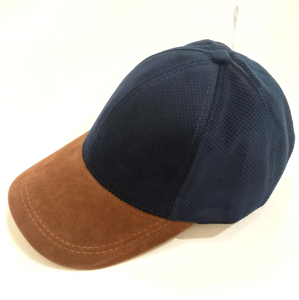 Monalisa Home Şık Kahve Ve Lacivert Kadife Erkek Şapka ürün görseli