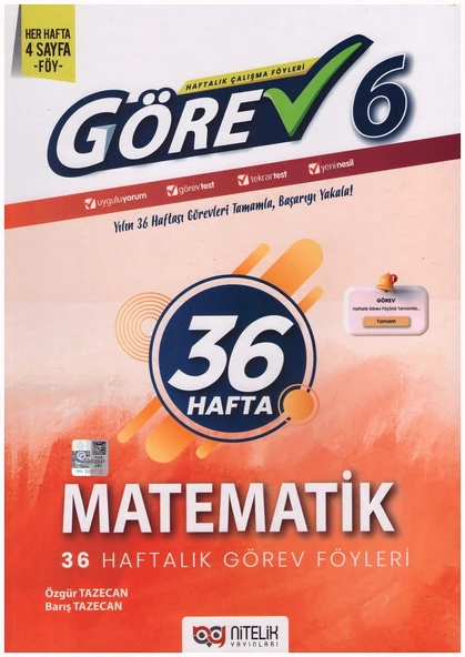 NİTELİK 6.SINIF GÖREV MATEMATİK (36 HAFTA) ürün görseli 1