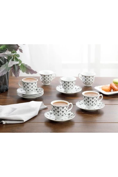 English Home Ilda Porselen 6 Kişilik Kahve Fincan Takımı 90 Ml Siyah - 1