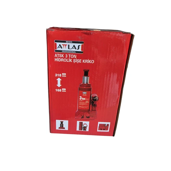 Attlas ATSK 3 Ton Hidrolik Şişe Kriko - A1201002 - 2