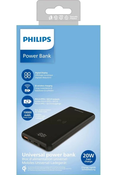 Philips DLP9520C/00 Wireless Powerbank 10000mah 15W Kablosuz şarj USB A ve USB C - 2