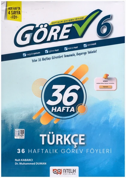NİTELİK 6.SINIF GÖREV TÜRKÇE ( 36 HAFTA ) ürün görseli