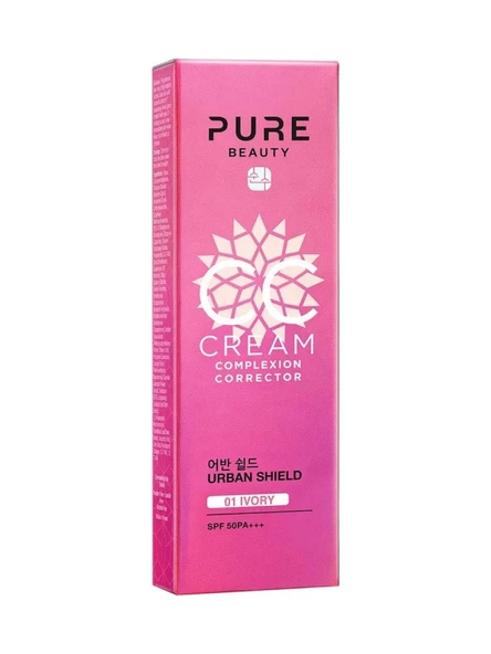 Pure Beauty CC Krem - Nemlendirici ve Güneş Koruyucu, SPF50 PA+++, Tüm Cilt Tipleri için Niasinamid İçeren, 30 ml - 3