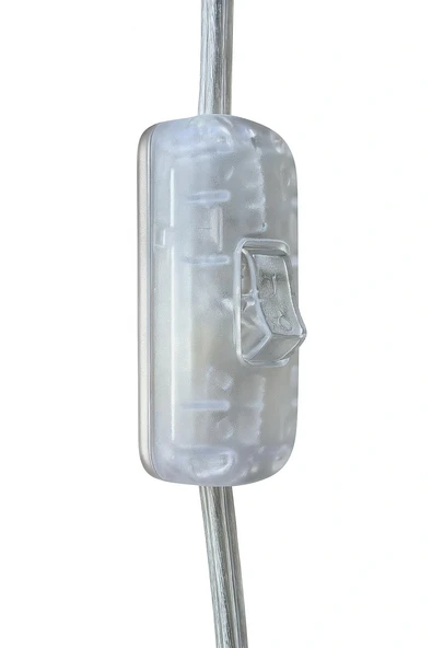 Şeffaf Kablo, E14 Beyaz Duylu, 2 Metre Arapuarlı (Aç Kapat Anahtar) (2X0,50) - Resim 3