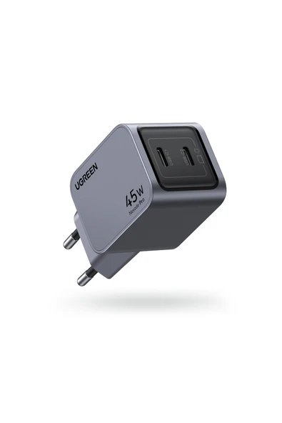Ugreen Nexode X755 Pro 45W GaN Hızlı Şarj Cihazı Type-C QC PD 2xUSB-C, Uzay Grisi-35008 - 7