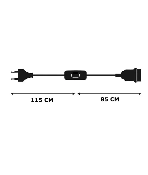 E14 Duylu 2 Metre Arapuarlı (AÇ KAPAT ANAHTAR) Fişli Seyyar (2X0,50) (SİYAH) - 5