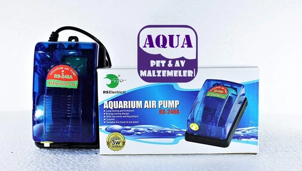 Rs Electiral RS-248A Tek Çıkışlı Akvaryum Hava Motoru 3W - 2.5L/Min - Tek Çıkışlı Hava Motoru - 2