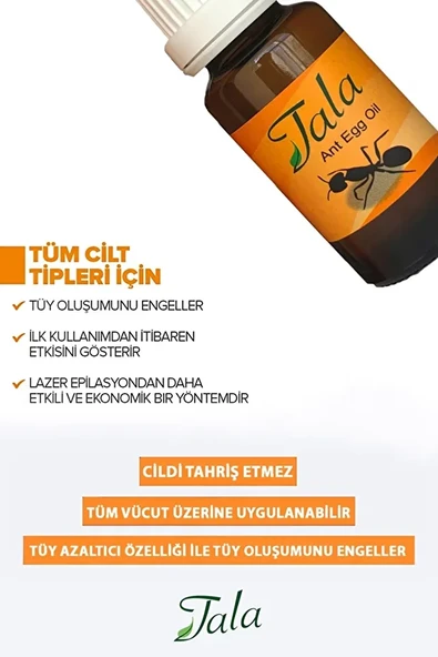 Tala Karınca Yumurtası Yağı Tüy Azaltıcı Tüy İnceltici Tüy Dökücü 20 Ml - 7