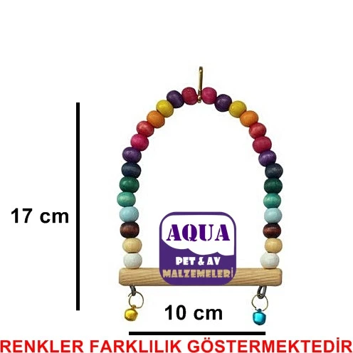 Muhabbet Kuşu Boncuklu Salıncak - Kuş Oyuncağı Zilli Boncuklu Salıncak 1 Adet