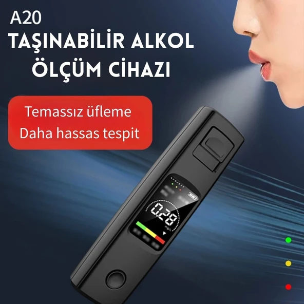 Monozone A20 Taşınabilir Alkol Test Cihazı Yüksek Hassasiyetli Alkol Ölçer Hd Ekran Temassız Şarjlı - Resim 8