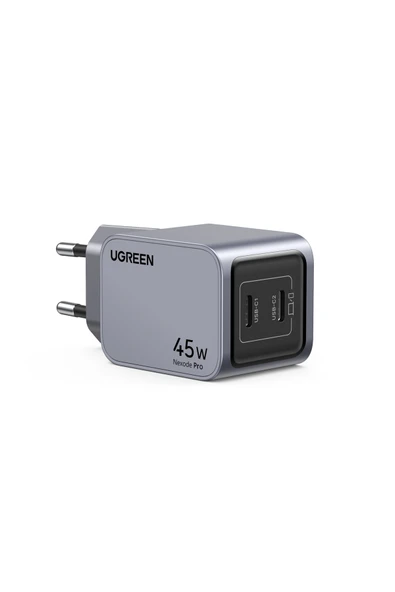 Ugreen Nexode X755 Pro 45W GaN Hızlı Şarj Cihazı Type-C QC PD 2xUSB-C, Uzay Grisi-35008 - 5