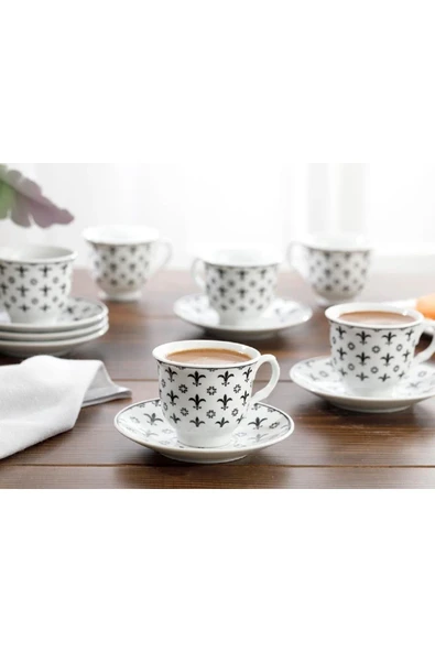 English Home Ilda Porselen 6 Kişilik Kahve Fincan Takımı 90 Ml Siyah - 2