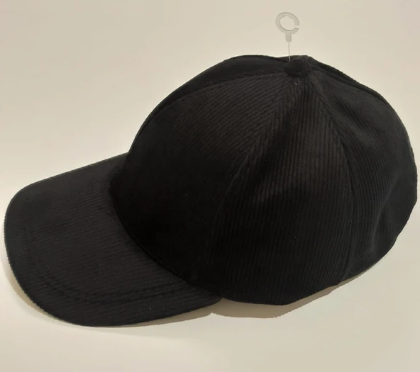 Monalisa Home Şık Siyah Kadife Çizgili Erkek Şapka