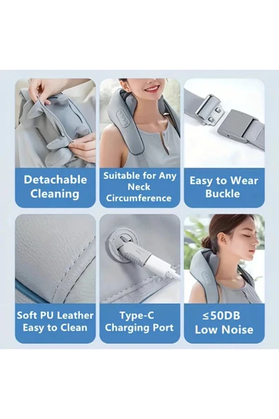 Auhma Amg31 Titreşimli Omuz ve Boyun Masaj Aleti Isıtıcılı 5D Yoğun Masaj Başlığı - 7