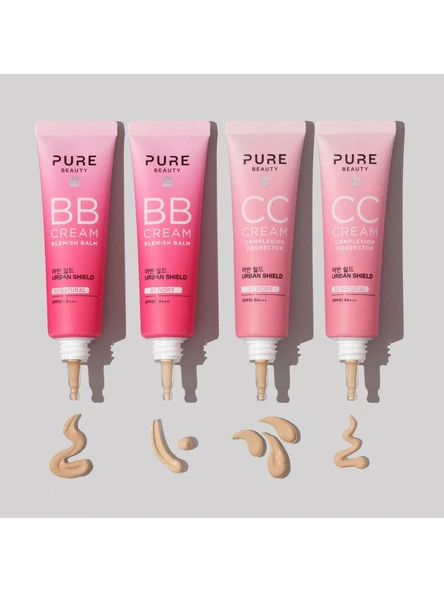 Pure Beauty CC Krem - Nemlendirici ve Güneş Koruyucu, SPF50 PA+++, Tüm Cilt Tipleri için Niasinamid İçeren, 30 ml - 4