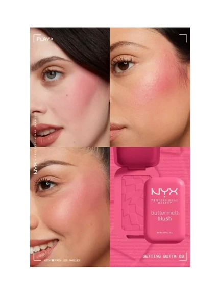 Nyx Buttermelt Blush Kremsi Pembe Pudra Allık  08 Getting Butta - 4