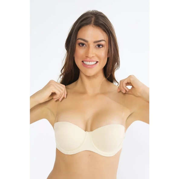 Nurteks 1505 Straplez Sırt Şeffaf Sütyen - 3