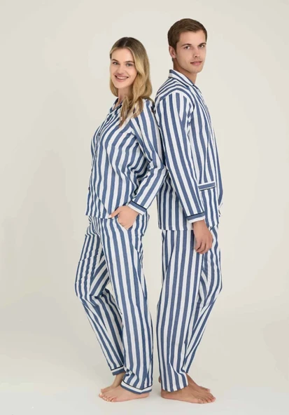 Freshness 4007 Kadın Uzun Kol Çizgili Gaffuriye Pijama Takımı - 2
