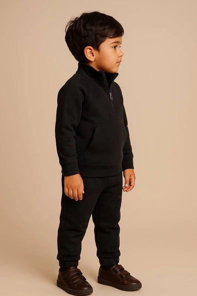 Snook Siyah Dik Yaka Çocuk Eşofman Takımı ürün görseli