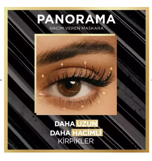 Loreal Paris Panorama Hacim Veren Maskara Siyah - Resim 3