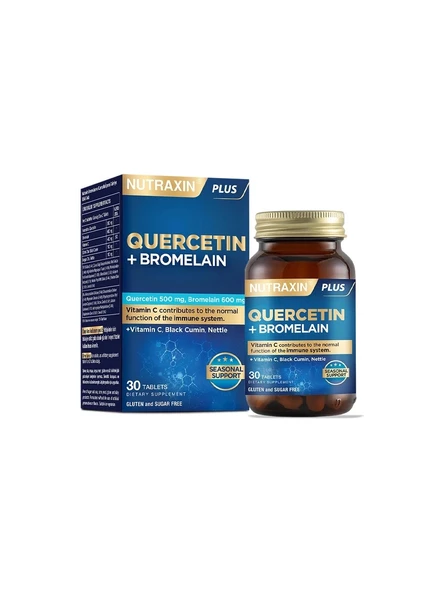 Nutraxin Bromelain ve Quercetin İçeren Takviye Edici Gıda 30 Tablet