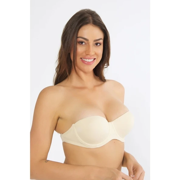 Nurteks 1505 Straplez Sırt Şeffaf Sütyen - 4