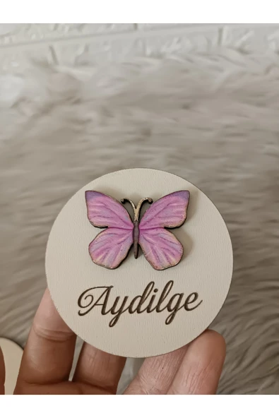 Doğrukan Hediyelik Kelebek Figürlü Ahşap Yenidoğan Doğum Günü Magnet Hediyelik(20 ADET) ürün görseli