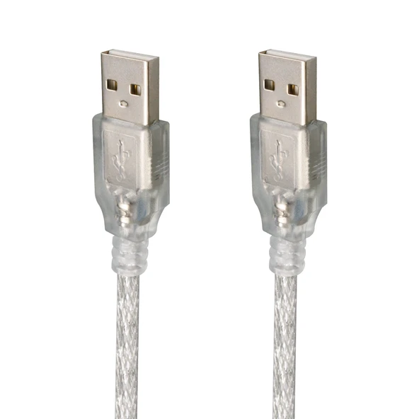 Powermaster Usb Erkek-Erkek 5 Metre Şeffaf Kablo