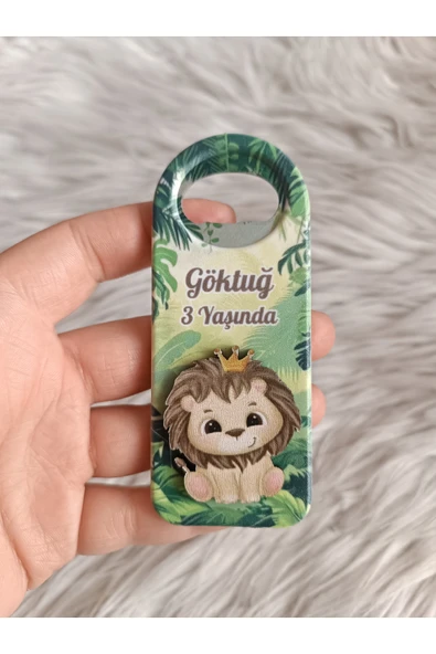 Doğrukan Hediyelik 10 adet sevimli aslan figürlü uzun kabartmalı açacak magnet yenidoğan doğum günü hediyelikleri ürün görseli