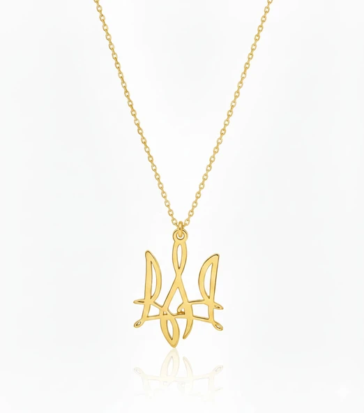 Yeni Ukrayna Ulusal Sembolü Gümüş Kolye - Rose ürün görseli 1