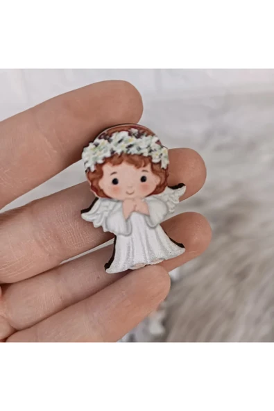 Doğrukan Hediyelik 25 Adet Ayakta Duran Melek Figürü Uv Baskılı Bebek Ürünü Süslemelerine Uygun ürün görseli