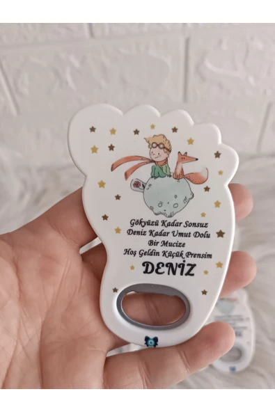 Doğrukan Hediyelik 25 adet küçük prensli ayak şeklinde açacak magnet yenidoğan doğum günü mevlüt hediyelikleri ürün görseli