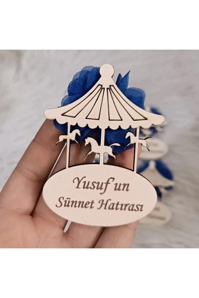 Doğrukan Hediyelik 20 adet atlı karıncalı sünnet magnet yenidoğan ahşap hediyelikleri ürün görseli