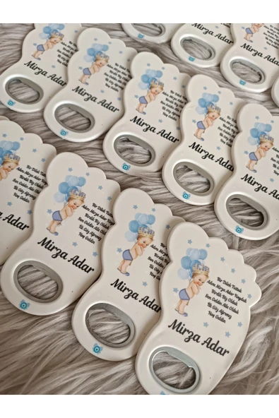 Doğrukan Hediyelik 25 Adet Erkek Bebekli Yenidoğan Ayak Açacak Magnet Hediyelik - Resim 2