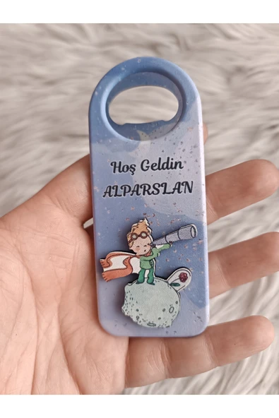 Doğrukan Hediyelik 10 adet teleskoplu küçük prensli kabartmalı uzun açacak magnet yenidoğan doğum günü hediyelik ürün görseli