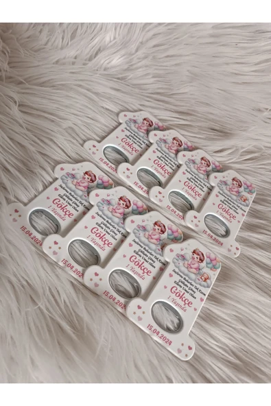 Doğrukan Hediyelik 10 adet bulutta oturan kız bebekli 1 açacak magnet yenidoğan doğum günü hediyelikleri - Resim 2