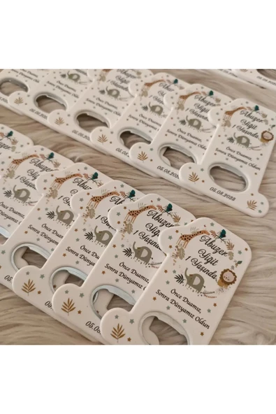 Doğrukan Hediyelik 25 Adet Açacak Magnet Hediyelik Safari 1 Yaş Doğum Günü Yenidoğan Magnet Hediyelikleri - Resim 2