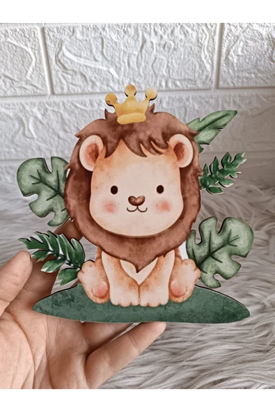 Doğrukan Hediyelik 15 cm Uv baskılı çimenli aslan figürü kapı süsü takı yastığı bebek ürünleri süslemeye uygun ürün görseli