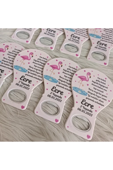 Doğrukan Hediyelik 25 adet flamingo konsept balon açacak yenidoğan doğum günü mevlüt magnet hediyelik - Resim 3