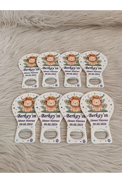 Doğrukan Hediyelik Aslan konsept sünnet hatırası balon açacak yenidoğan doğum günü mevlüt magnet hediyelik(25 adet) - 3