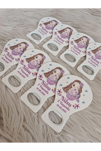 Doğrukan Hediyelik Deniz kızı konsept balon açacak yenidoğan doğum günü mevlüt magnet hediyelik(25 adet) - Resim 2