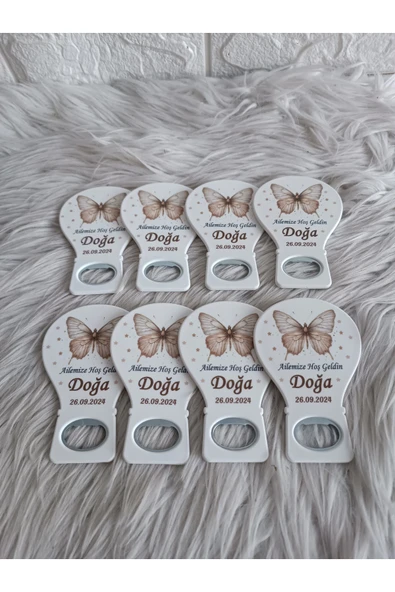 Doğrukan Hediyelik 25 adet kahverengi kelebekli balon açacak magnet yenidoğan doğum günü mevlüt hediyelikleri - Resim 3