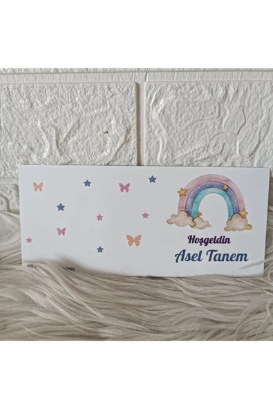 Doğrukan Hediyelik 20 adet makrome kart gökkuşaklı 9.5x19 boyutunda ürün görseli