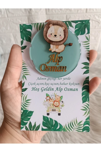 Doğrukan Hediyelik 10 adet karışık hayvan figürlü safari pleksi magnet hediyelik yenidoğan doğum günü hediyelikleri - 4