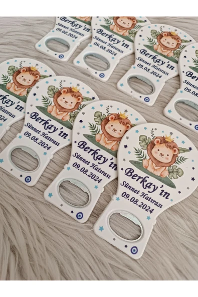 Doğrukan Hediyelik Aslan konsept sünnet hatırası balon açacak yenidoğan doğum günü mevlüt magnet hediyelik(25 adet) - 2