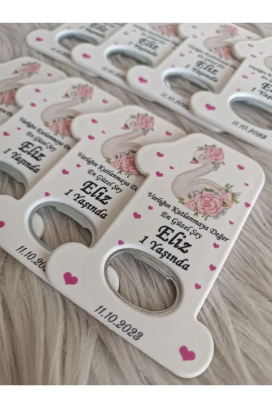 Doğrukan Hediyelik 10 adet Kuğulu beyaz taban 1 rakam açacak yenidoğan doğum günü mevlüt hediyelikleri - 2