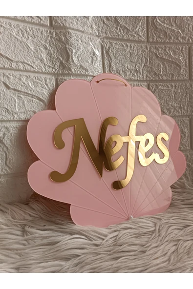 Doğrukan Hediyelik 30 cm istiridye pleksi kapı süsü yenidoğan bebek odası kapı süsü - 3