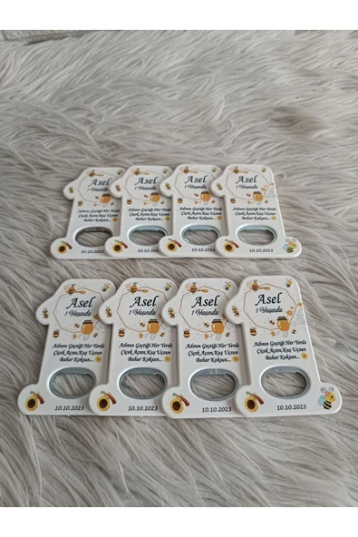 Doğrukan Hediyelik 20 adet arı konsept 1 rakam açacak magnet yenidoğan doğum günü mevlüt hediyelikleri - Resim 3