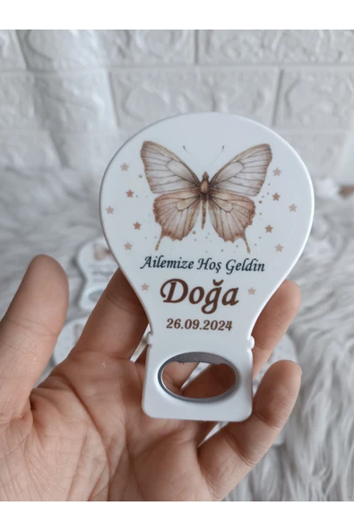Doğrukan Hediyelik 25 adet kahverengi kelebekli balon açacak magnet yenidoğan doğum günü mevlüt hediyelikleri ürün görseli