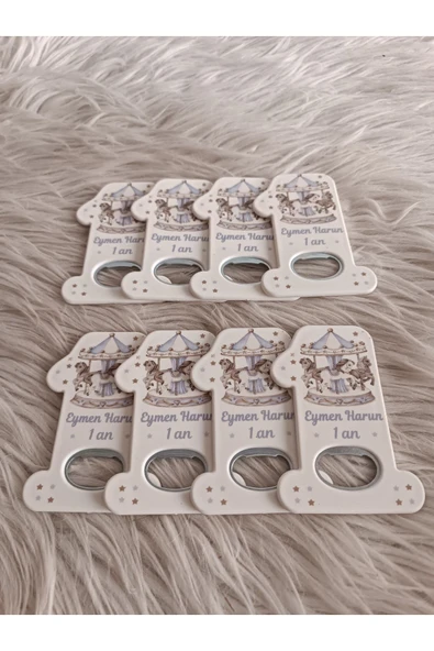 Doğrukan Hediyelik 10 adet mavi atlı karınca konsept 1 rakam açacak magnet yenidoğan doğum günü mevlüt hediyelikleri - 3